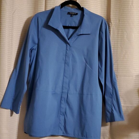 Lafayette148  New York blouse Blue L - Picture 1 of 9